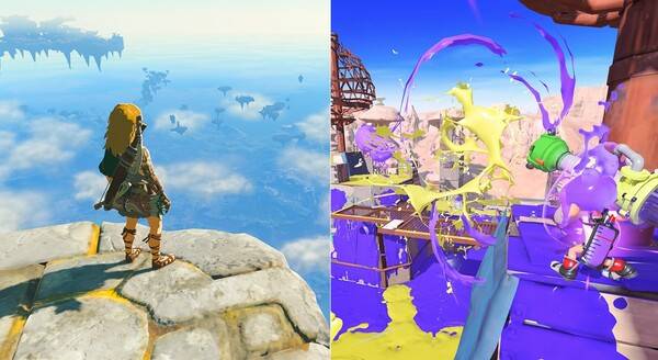 - 닌텐도의 대표작 '젤다의 전설 티어스 오브 더 킹덤(좌)'', '스플래툰3'&nbsp;