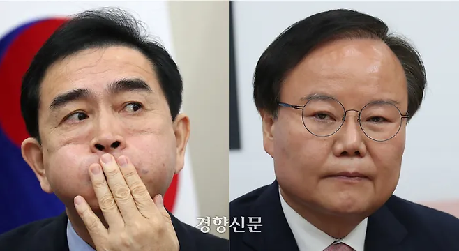 국민의힘의 태영호 최고위원(왼쪽)과 김재원 최고위원. 박민규 선임기자