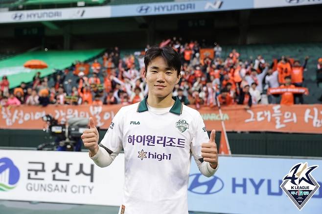 ▲ 전북 현대전에서 시즌 마수걸이포를 터뜨렸던 양현준 ⓒ한국프로축구연맹