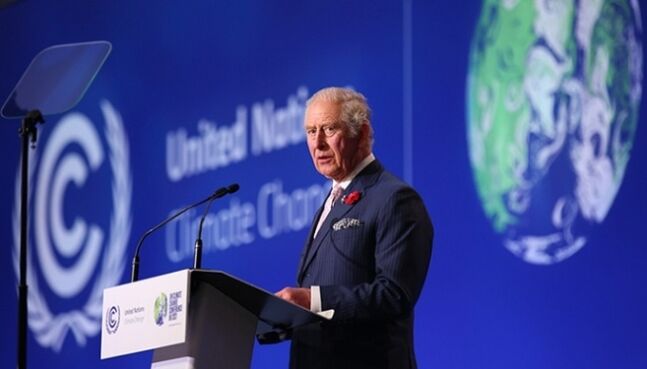 찰스 3세가 왕세자 시절 기후변화를 주제로 연설하는 모습. 출처 : 유엔기후변화협약(UNFCCC) 홈페이지