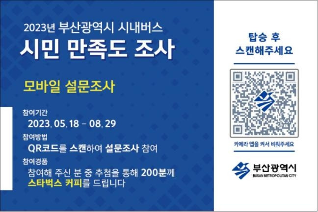 QR코드로 시내버스 만족도 조사 [부산시 제공]