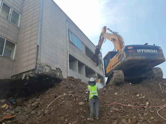 붕괴사고로 시민 9명이 숨지고 8명이 다친 광주 동구 학동4구역 철거현장 모습.국토교통부 조사보고서 갈무리