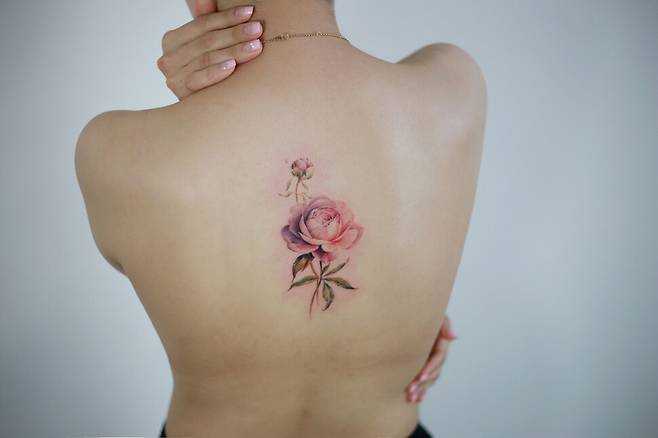 섬세한 표현으로 장미꽃을 그렸다. 김도윤 제공