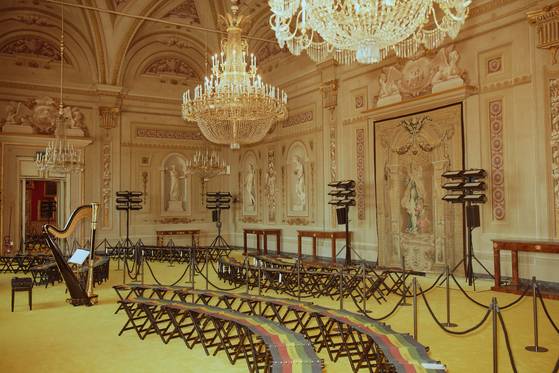 The Palatine Gallery at Pitti Palace in Florence became the backdrop for Gucci's Resort 2018 show in May 2017. [GUCCI]