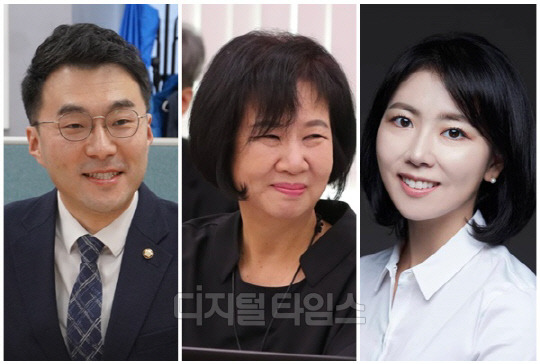 (왼쪽부터) 김남국 더불어민주당 의원, 손혜원 전 국회의원, 임세은 전 청와대 대변인. <디지털타임스 DB, 연합뉴스>