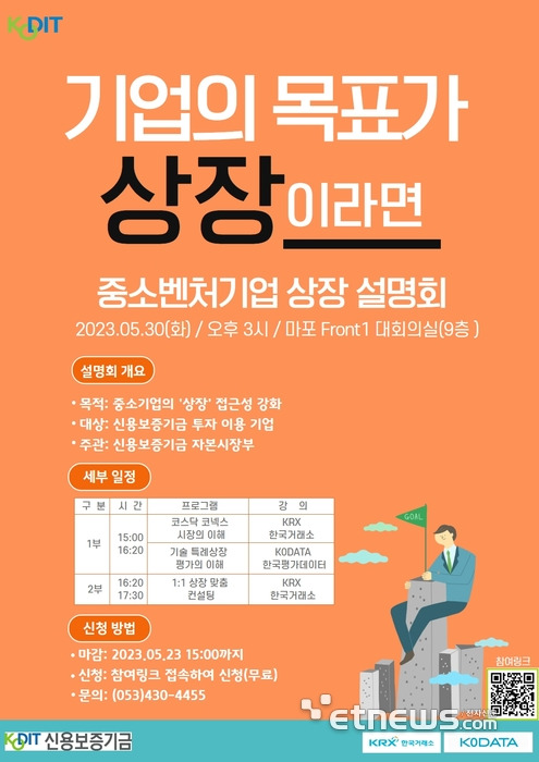 신용보증기금이 30일 신보 투자 이용기업을 대상으로 ‘상장설명회’를 개최한다.