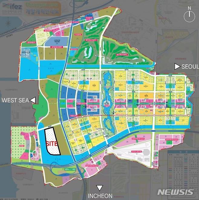 [인천=뉴시스] 인천 서구 청라국제도시에 들어설 예정인 G-Tech City 위치. (사진=인천경제청 제공)