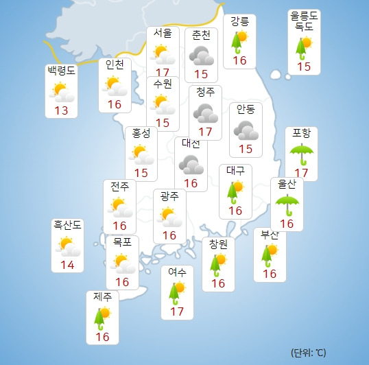 기상청 내일(19일) 오전 날씨 : 전국날씨,날씨예보,주말,주간날씨