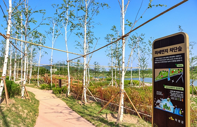 의성군이 신공항 예정지 인근에 대기오염 등에 대비하기 위해 미세먼지 차단 숲을 조성했다./사진제공=경북 의성군