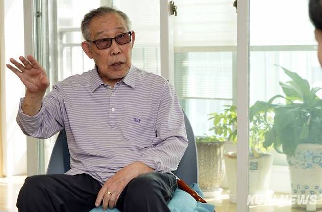 가습기살균제 피해자 김용덕 씨.&nbsp; &nbsp;사진=박효상 기자