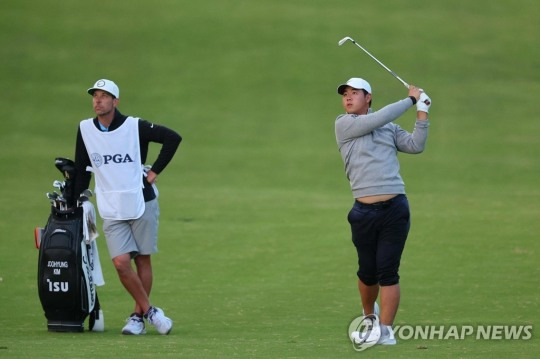 김주형의 1라운드 경기 모습.[AFP=연합뉴스]