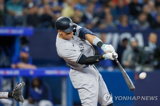 중월 투런 홈런으로 시즌 12호 홈런 장식한 양키스 저지
[게티이미지/AFP=연합뉴스]