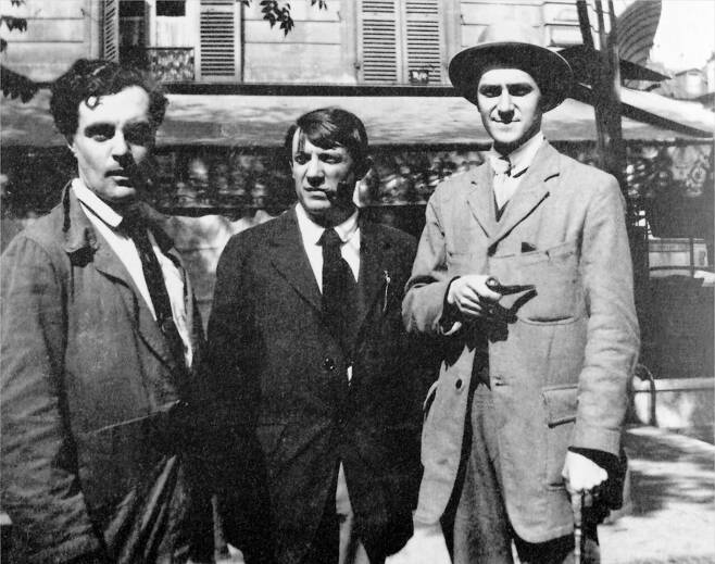 (왼쪽부터)아메데오 모딜리아니, 파블로 피카소, 앙드레 살몽