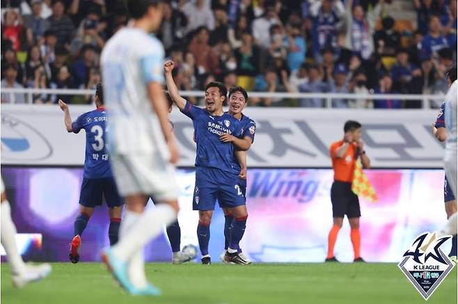 동점골 넣은 수원 이기제 [한국프로축구연맹 제공. 재판매 및 DB 금지]