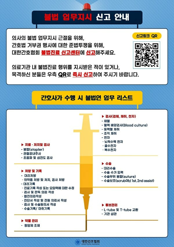 불법 업무지시 신고 웹포스터(제공=대한간호협회)