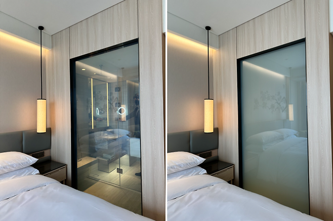 호텔 직원이 스마트 글라스를 시연하는 모습/사진=강유진 여행+ 인턴기자