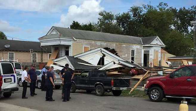 2019년 미국 뉴올리언스주에서 수리 중이던 주택이 흰개미 피해를 입어 폭삭 주저앉은 모습. WDUS뉴스 제공