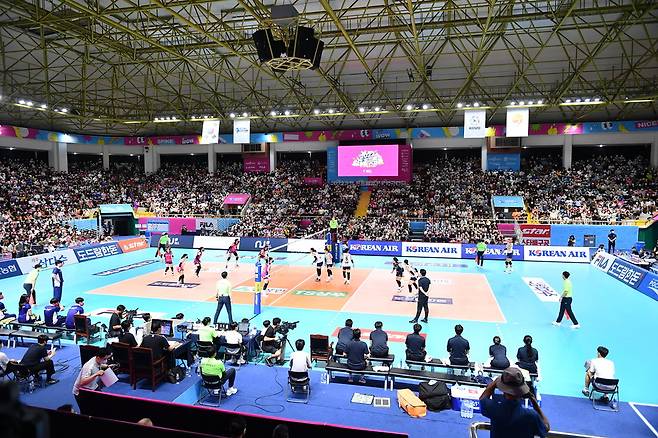 지난 해 순천 팔마체육관에서 열린 2022 도드람컵대회 현장, KOVO