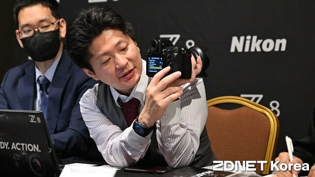 츠치야 주간은 ”Z8은 단순히 Z9과 동급으로 평가하기는 어려운 카메라”라고 설명했다. (사진=지디넷코리아)
