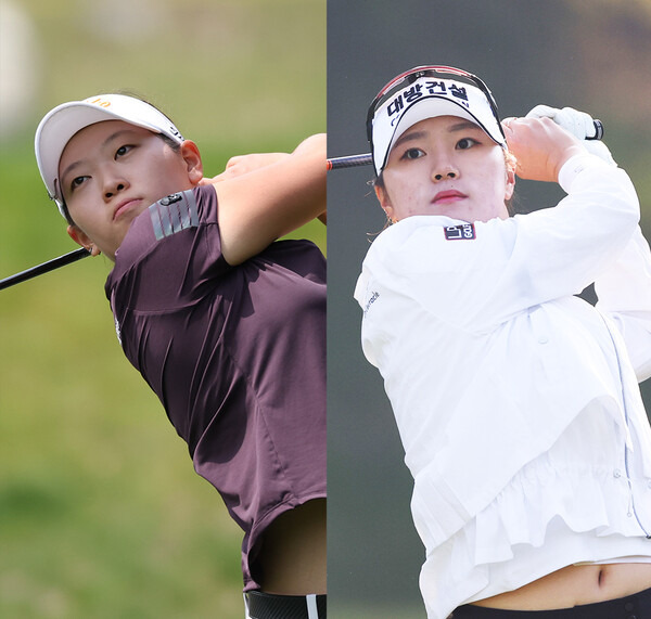 2023년 한국여자프로골프(KLPGA) 투어 E1채리티 오픈에 출전한 방신실, 김민선7 프로. 사진제공=KLPGA