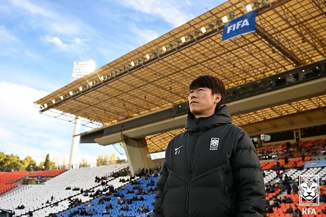 감비아전을 앞둔 김은중 감독.  /사진=대한축구협회 제공