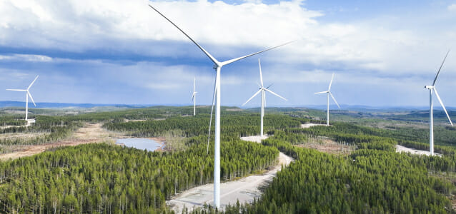 중부발전 주도로 팀코리아를 구성해 구축한 스웨덴 구바버겟 풍력단지 전경.