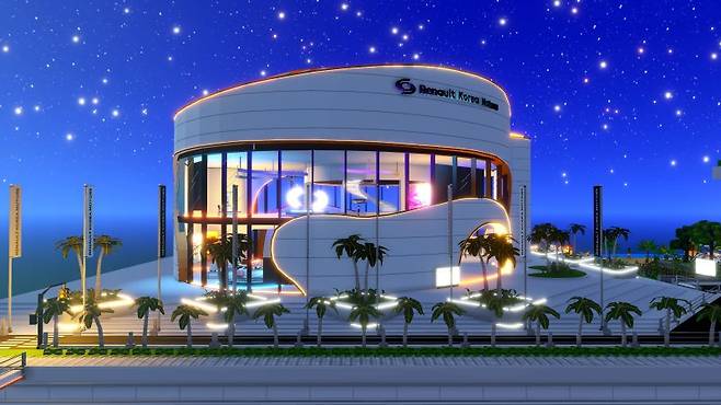 르노코리아자동차가 '더 샌드박스'의 메타버스 공간에 자동차 관련 체험 공간 '르노코리아허브'를 조성해 올가을부터 운영할 계획이라고 지난 26일 밝혔다. 사진은 르노코리아허브. 르노코리아 제공.