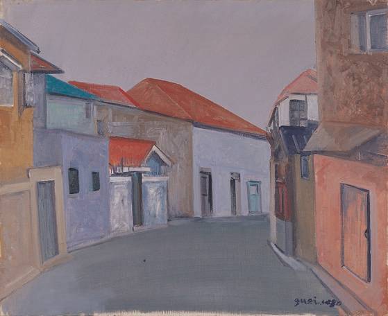 원계홍, 장충동 1가 뒷골목, 1980, 캔버스에 유채, 65x80.6㎝. [사진 성곡미술관]