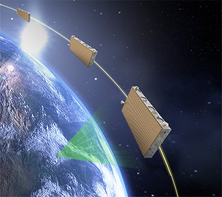 The image of an artist’s concept of synthetic aperture radar (SAR) satellite [Photo provided by Hanwha Systems]