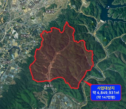 충북 진천군 금곡지구 사업구역 위치도 /자료 제공=진천군