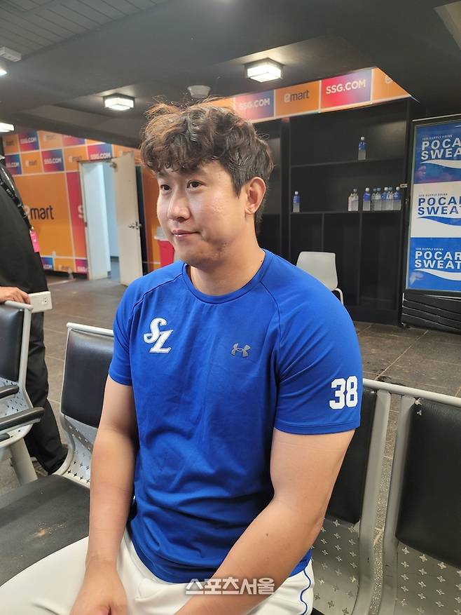 삼성 김동엽이 31일 인천SSG랜더스필드에서 열린 2023 KBO리그 SSG전 승리 후 인터뷰에 나섰다. 사진 | 문학=김동영기자 raining99@sportsseoul.com