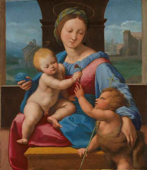 "The Virgin and Child with the Infant Saint John the Baptist ('The Garvagh Madonna')" by Raphael (The National Gallery, London)