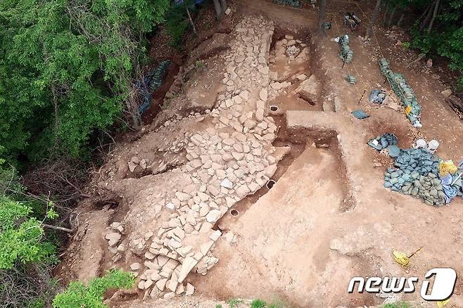 파주 오두산성 발굴조사 현장. (파주시 제공)