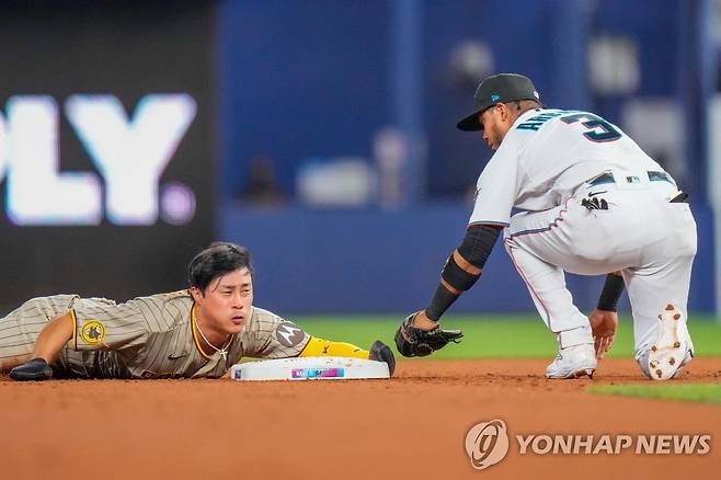 도루 성공한 김하성 [USA투데이=연합뉴스]