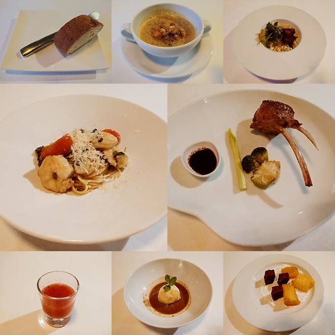 양갈비 스테이크 등 여덟 가지로 구성된 '라싸브어'의 디너 코스. /양세욱 제공