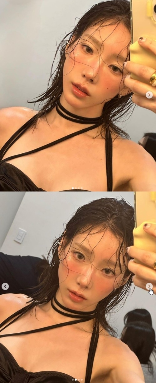 가수 태연이 셀카를 통해 섹시미를 과시했다. 사진=태연 SNS