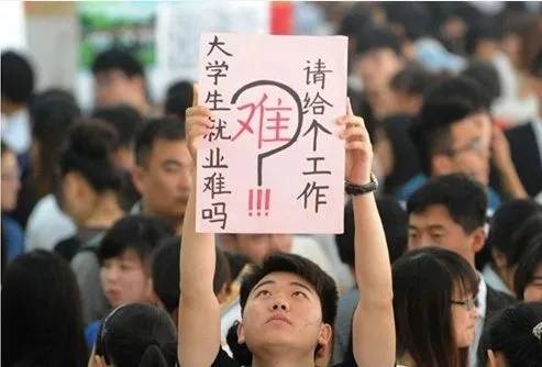 '일자리를 달라'고 호소하는 대졸자/사진=바이두