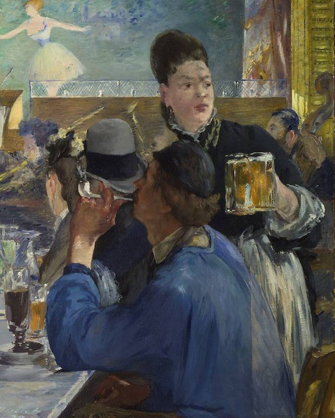 에두아르 마네, ‘카페 콩세르의 한구석’, 1878∼80년경, 캔버스에 유화, 97.1×77.5cm, 내셔널갤러리 런던. 국립중앙박물관 제공
