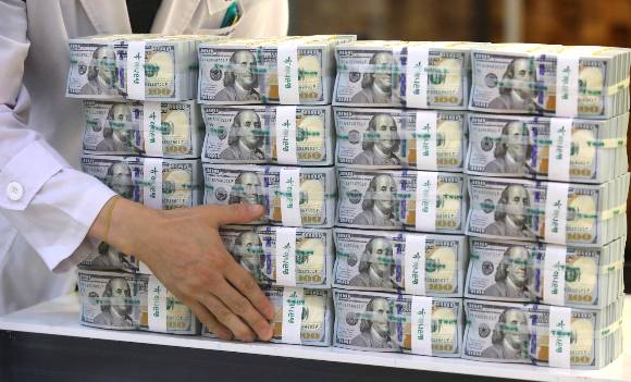5월 한국의 외환보유액이 약 57억달러 줄었다. /서진=뉴스1