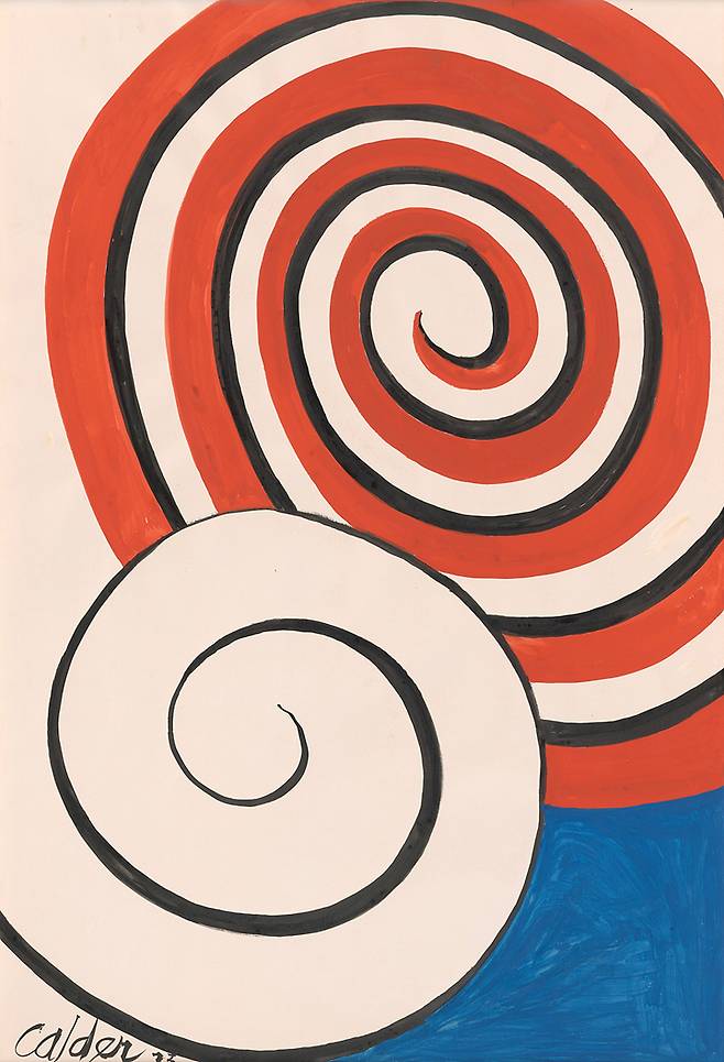 알렉산더 칼더(1898-1976) 〈Untitled〉 1973Gouache and ink on paper 109.86 x 74.93 cmImage courtesy of Calder Foundation, New York / Art Resource, New York © 2023 Calder Foundation, New York / Artists Rights Society (ARS), New York / SACK, Seoul 이미지 제공: 국제갤러리 *재판매 및 DB 금지