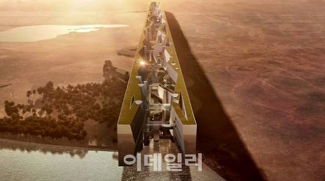 사우디아라비아가 추진 중인 미래형신도시 ‘네옴시티’ 프로젝트의 ‘더라인’ 조감도. (자료=네옴시티)
