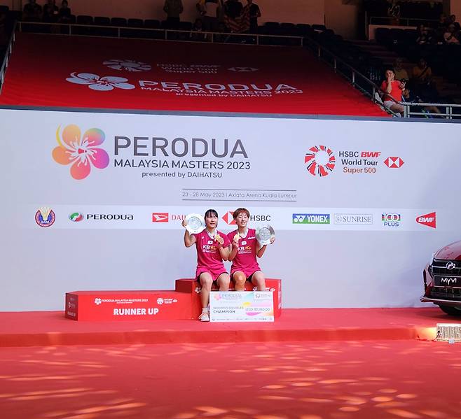 말레이시아마스터즈 여자복식 우승 이소희(오른쪽)-백하나. 사진제공=대한배드민턴협회