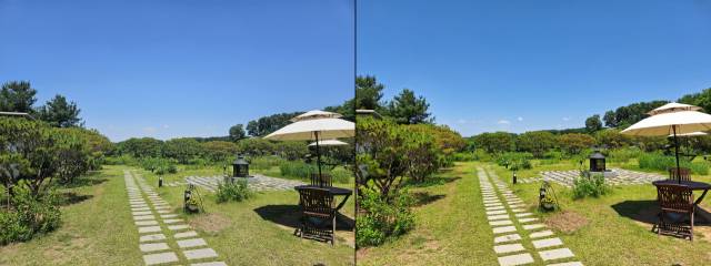 갤럭시S23(왼쪽)과 갤럭시퀀텀4의 야외 풍경 사진