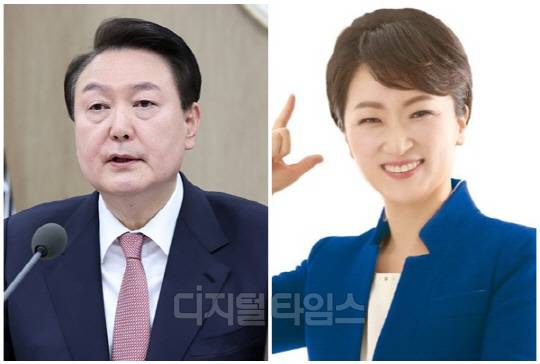 윤석열 대통령(왼쪽)과 이언주 전 국회의원. <디지털타임스 DB, 대통령실 제공>