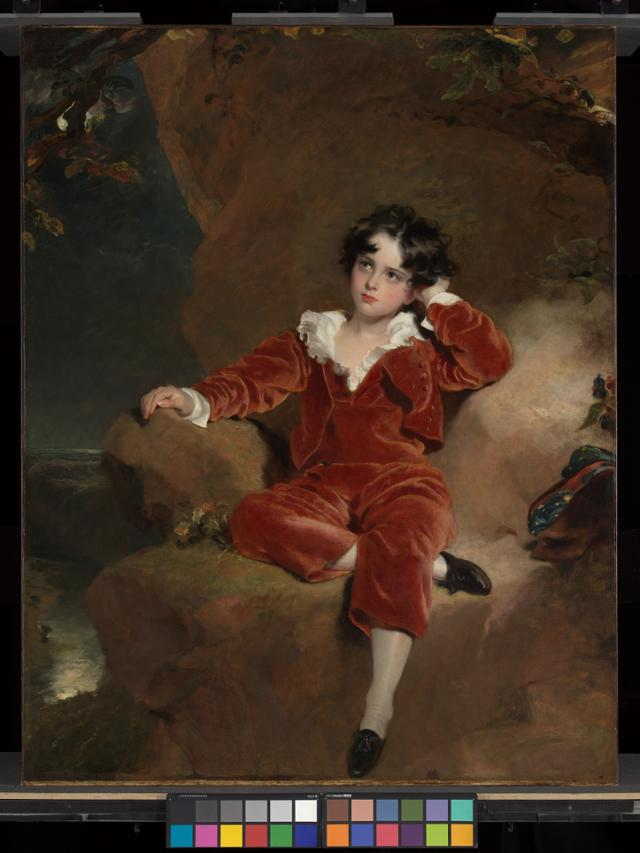 국립중앙박물관에 전시된 초상화 '레드보이'(1825년). 18세기 후반 최고의 초상화가였던 토머스 로렌스가 찰스 윌리엄 랜튼의 6~7세 때 모습을 그린 작품이다. 김민호 기자
