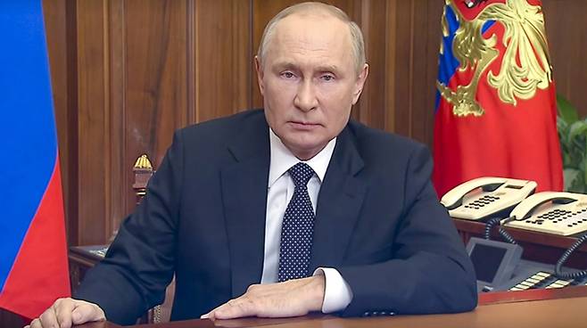 러시아-우크라이나 전쟁 이후 러시아를 떠난 국민이 수백만명에 달한다는 분석이 나왔다. 사진은 지난해 9월 군 동원령을 발표한 푸틴 러시아 대통령.[사진=뉴시스]