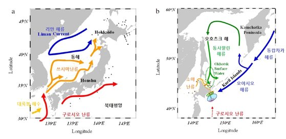 일본 주변의 해류. [자료: Scientific Reports, 2023]