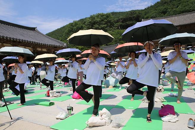 [서울=뉴시스] 2023 요가대축제(사진=화엄사 제공) 2023.06.11. photo@newsis.com *재판매 및 DB 금지