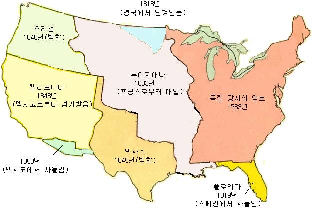 루이지애나 매입과 영토 확장. 위키미디어 제공