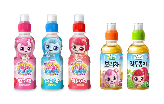 웅진식품 ‘캐치! 티니핑’ 어린이 음료 5종.(사진=웅진식품)